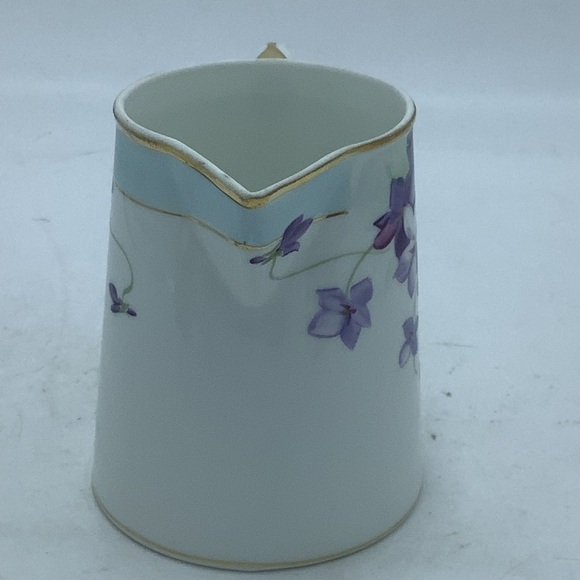 Antique Hand Painted Nippon Violets Creamer Pitcher - Picture 5 of 8